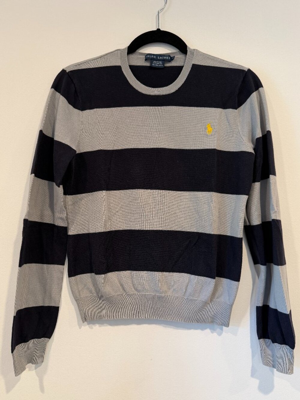 Ralph Lauren Gray and Navy Striped Sweater